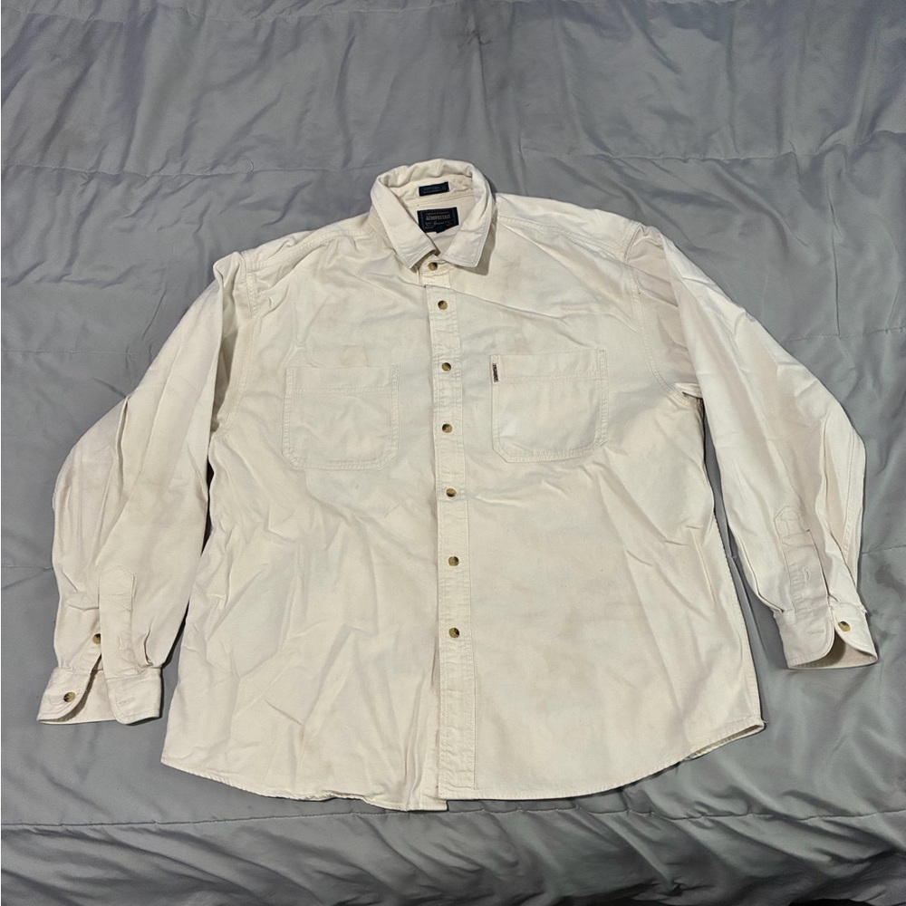 Aeropostale Men's Off-White Button-Down Shirt